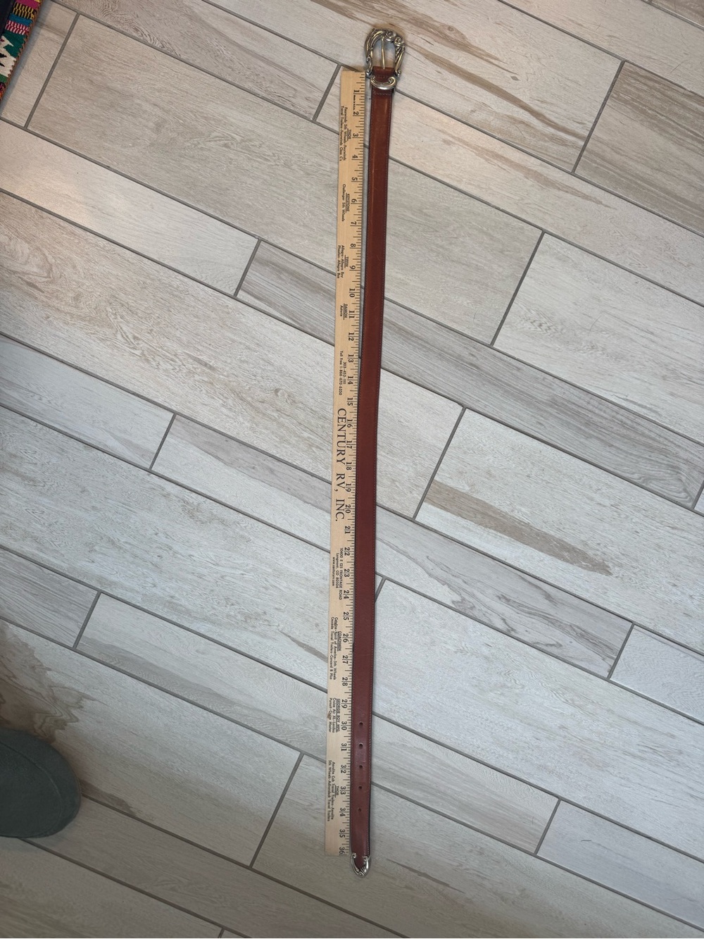 Talbots Brown Leather Ladie’s Belt with Ornate Silver Buckle - Picture 5 of 5